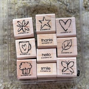Stampin' Up! Bitty Basics wooden Rubber stamps